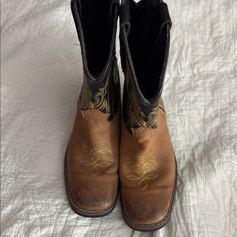 Kids Brown and Black Western Boots